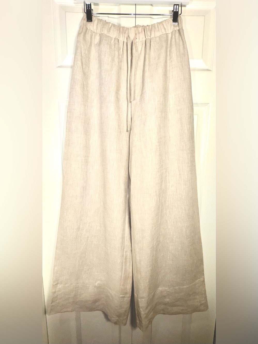 DISSH Natural 100% Linen Wide Leg Drawstring Pants Size 4